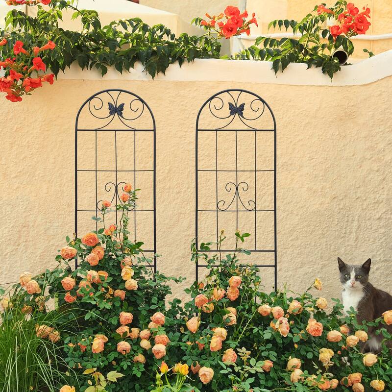 4 Pack Metal Garden Trellis 86.7in x 19.7in Rustproof Trellis