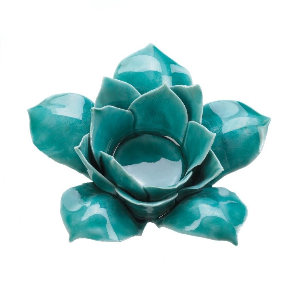 Shop Blue Lotus Tealight Candle Holder Overstock 16387306