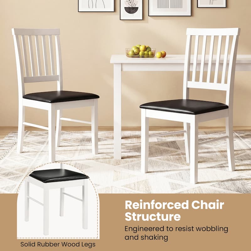 Gymax Dining Chairs Set of 2 w/ Hollowed Backrest Padded Seat & Rubber