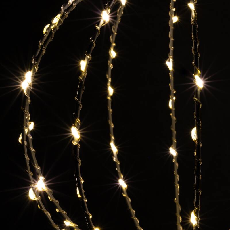 8-Inch LED Lighted Christmas Hanging Ball Decoration Warm White Lights