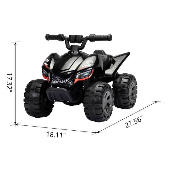 dimension image slide 0 of 2, 6V Kids Ride-On ATV Quad Car with LED Lights, Music, and Spray Device, Electric Ride-On Toy for Ages 3-5