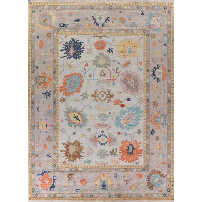 All-Over Floral Oushak Oriental Large Area Rug Handmade Wool Carpet - 11'10" X 14'8"