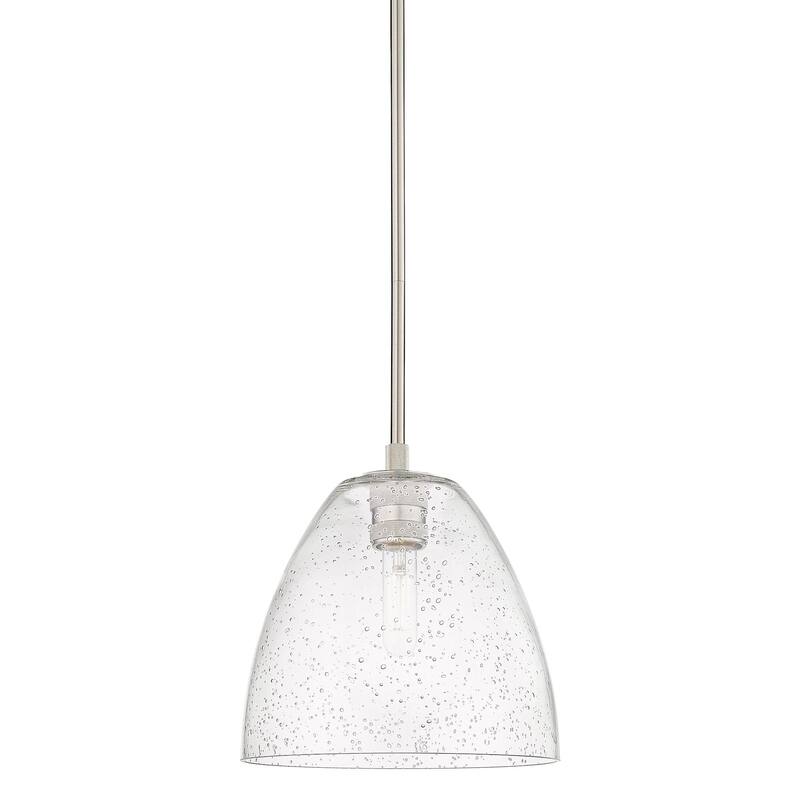 Innovations Lighting 434-1S-11-9 Crown Point Pendant Crown Point 9" - Satin Nickel / Seedy