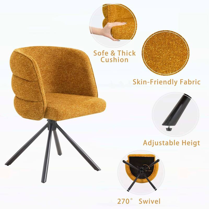 270° Modern Swivel Home Office Desk Chairs Set of 2,for Comfort and Style