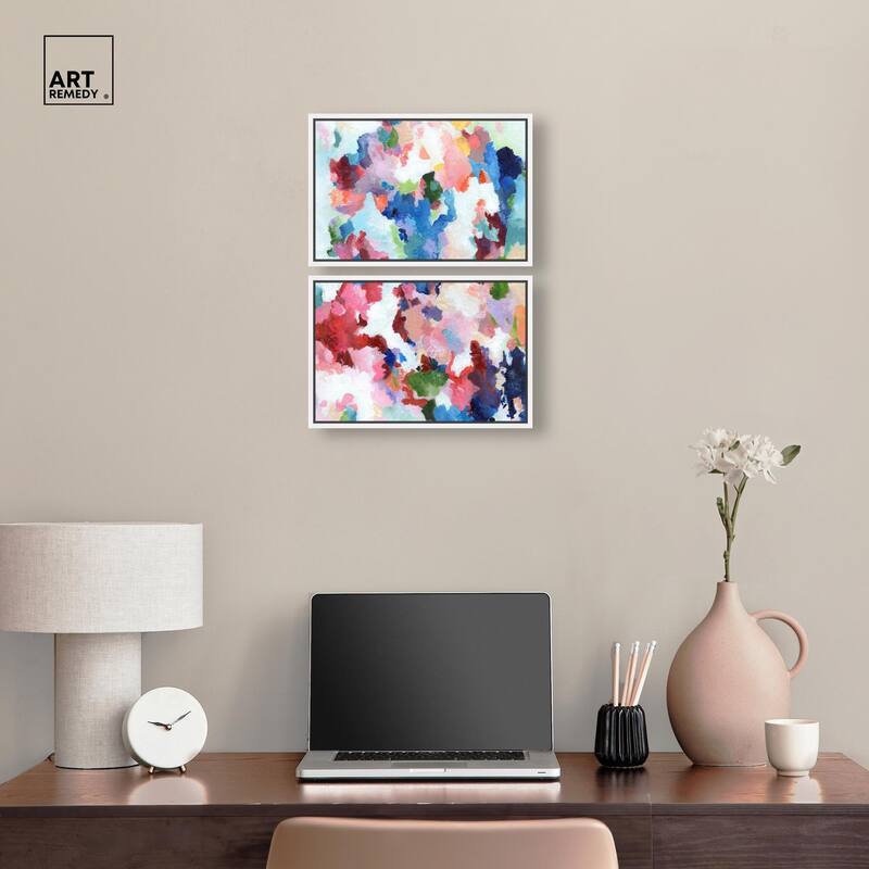 Bold Color Swirlz Canvas Set of 2 by Art Remedy