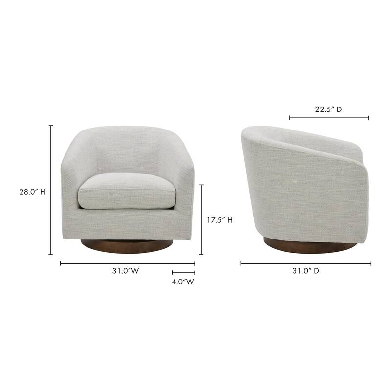 NADAAL STUDIOS Grayson, Accent Chair Polyester and Acrylic Upholstery Solid Wood and Plywood Construction, Splashed White