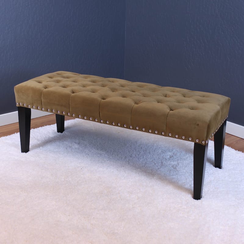 Silver Orchid Orla Velvet Bench - Brown Sugar
