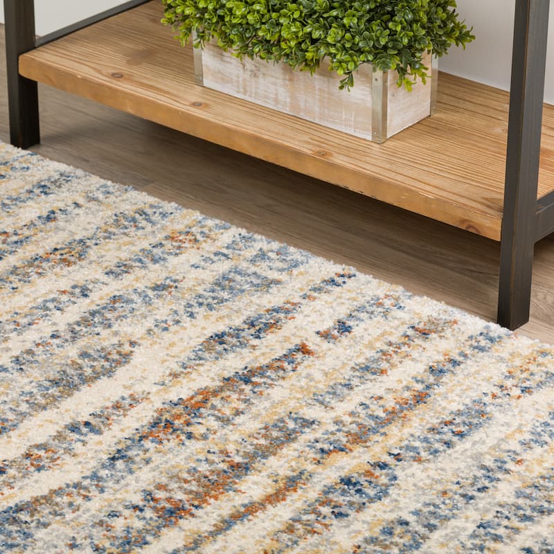 Addison Barkley Distressed Geometric Wheat 1'8" x 2'6" Accent Rug