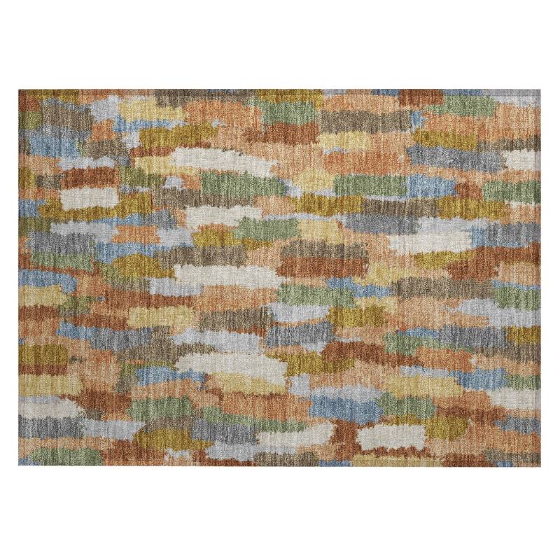 Machine Washable Indoor/ Outdoor Contemporary Stacks Chantille Rug