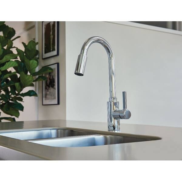 Shop Moen 7882 Genta Pull Down Spray Kitchen Faucet With