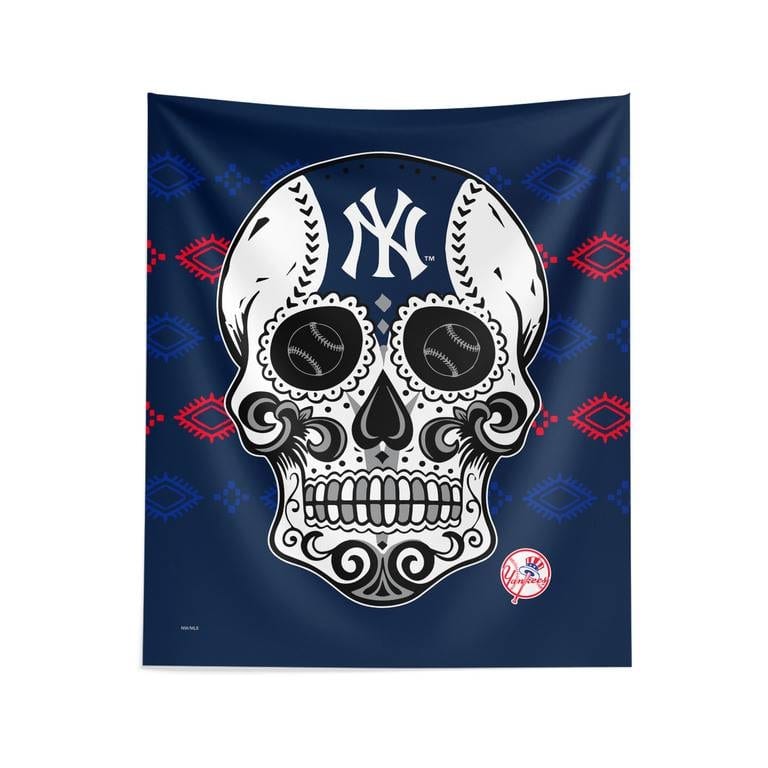 MLB Candy Skull Printed Wall Hanging - 34" x 40" - New York Yankees