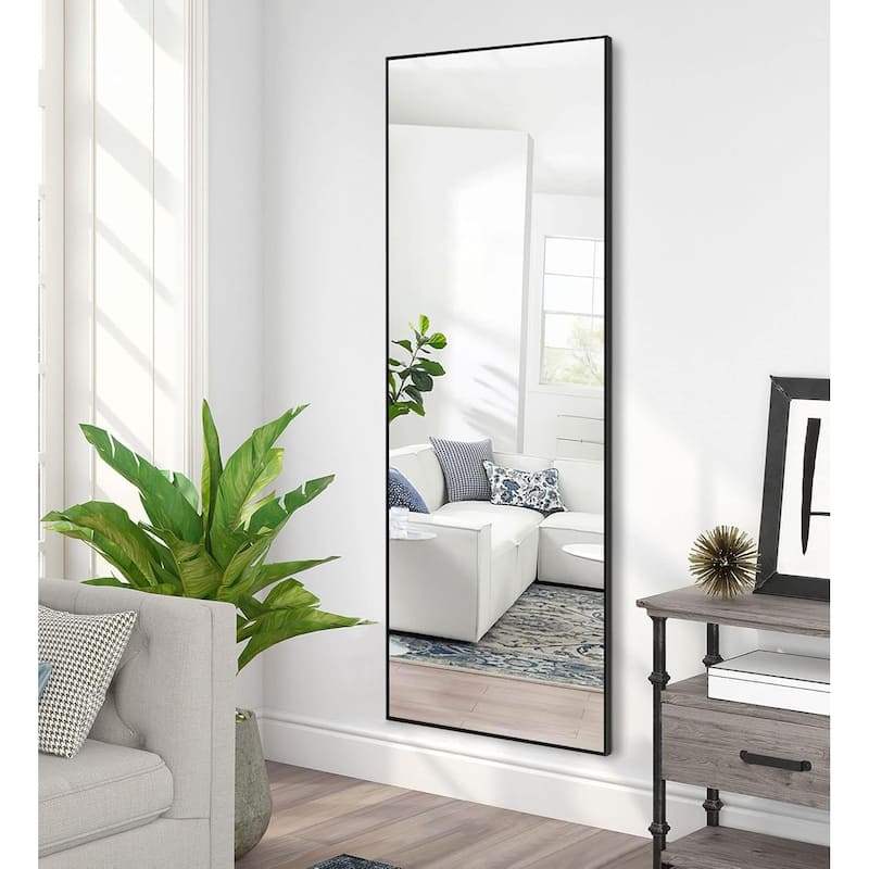 Full Length Mirror with Stand, Floor Mirror with Frame, Full Body Mirrors, Free Standing or Wall-Mounted Mirrors for Living Room