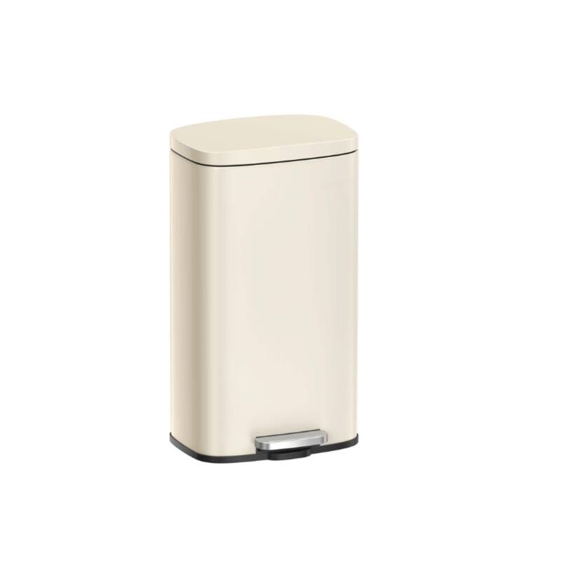 Stainless Steel Step Open Trash Can with Hinged Lid