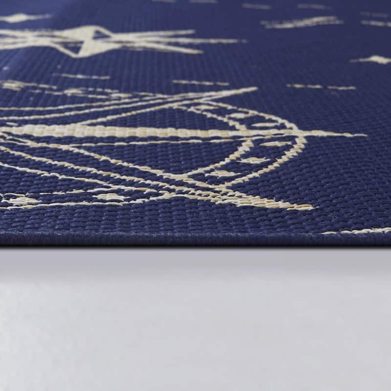 Rozalie Nautical Compass Indoor/Outdoor Area Rug