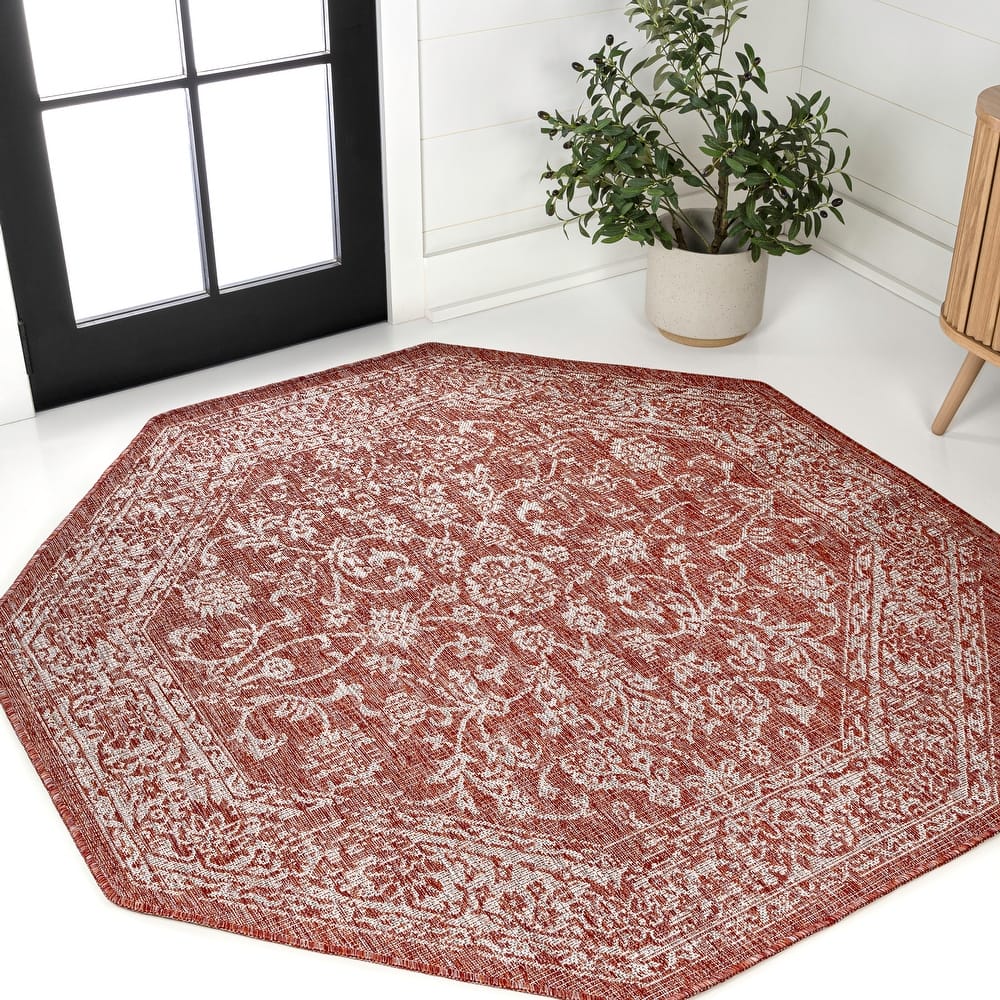 JONATHAN Y Sinjuri Bohemian Textured Weave Floral Indoor/Outdoor Area Rug