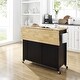 preview thumbnail 3 of 31, Savannah Wood Top Drop Leaf Kitchen Island/Cart - 30"d x 42"w x 37"h