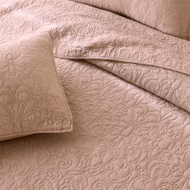 Patina Vie Maison 100% Cotton Stitched 3 Piece Quilt and Sham Set