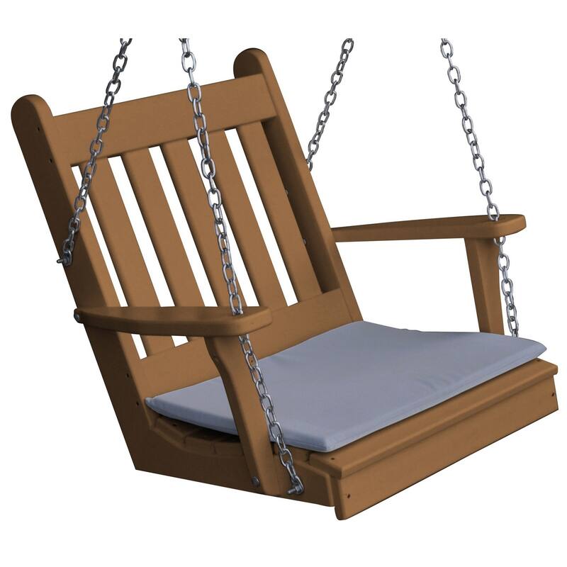 Poly Traditional English Chair Swing - Cedar