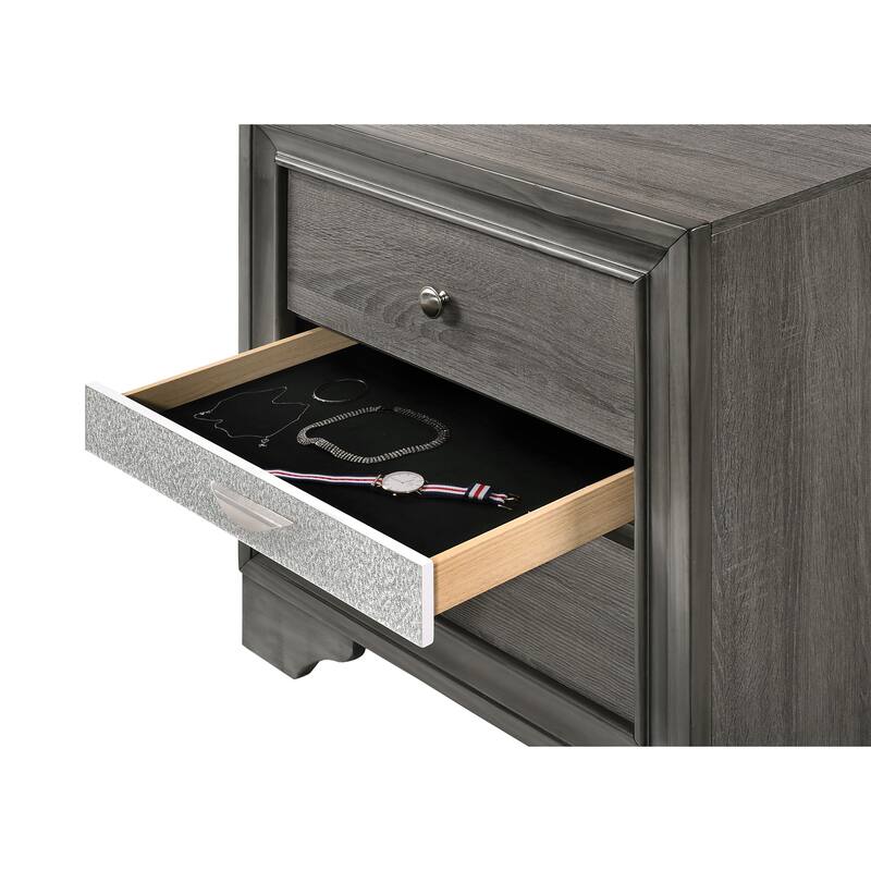Stylish Nightstand with Multiple Drawers and Jewelry Storage