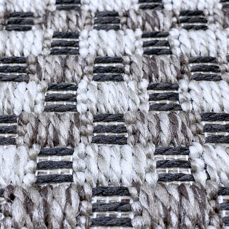 Dennis Coastal Windowpane Indoor/Outdoor Area Rug