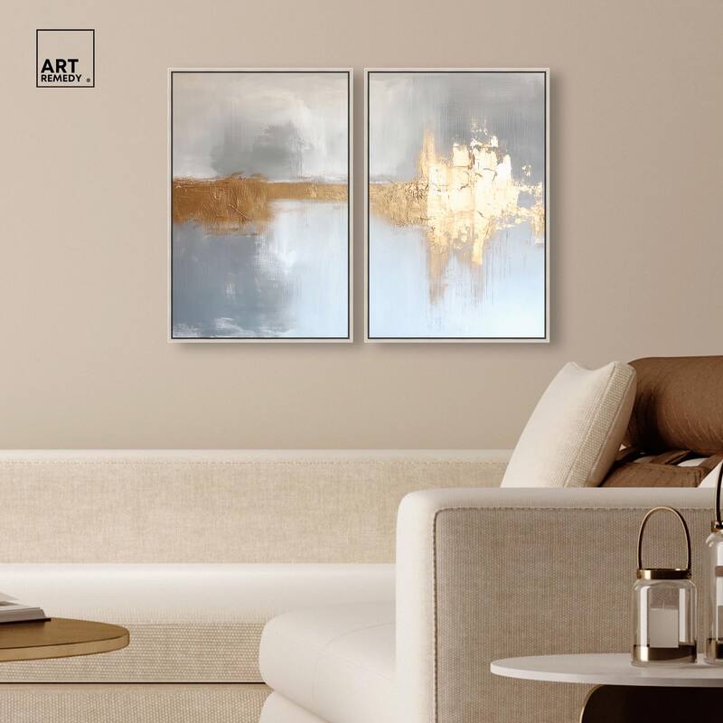 Serenity in Gold I Canvas Set of 2 by Art Remedy