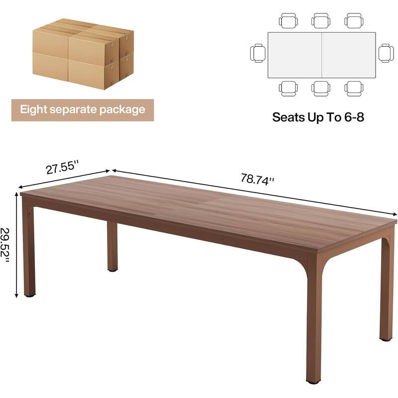 78.74-Inch Conference Table Set,13FT Conference Room Table, Large Rectangle Meeting Seminar Tables Set,Long Business Tables