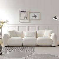 Mid Century Modern 3-Seater Fabirc Sofa for Living Room - Bed Bath ...