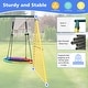preview thumbnail 3 of 5, Indoor/Outdoor Metal Swing Set with Safety Belt for Backyard - Multicolor