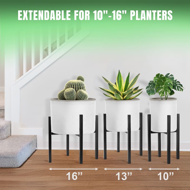 Sorbus Adjustable Plant Stand, Mid Century Style Flower Pot Holder, Planter Stand for Modern Home Decor, Houseplants