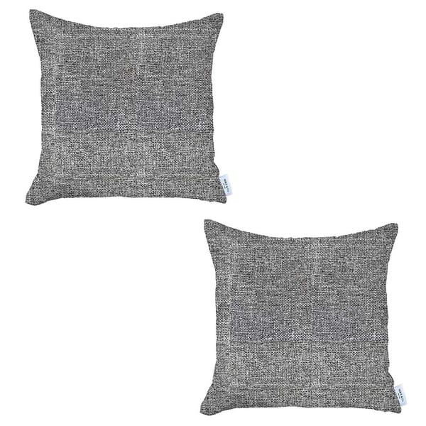 Set of 2 Decorative Boho Throw Pillow Covers Linen Striped Jacquard Pattern Cushion Covers for Sofa Couch Living Room Bedroom 18x18 inch,White, Size