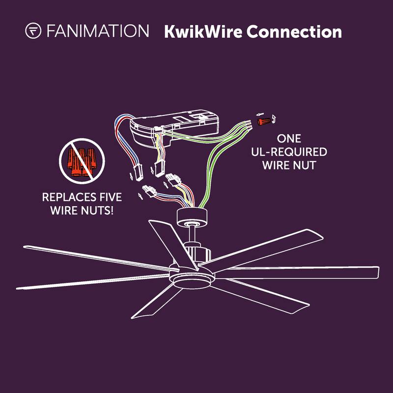 Fanimation Pendry 72 inch Indoor/Outdoor Smart Ceiling Fan with Remote - Brushed Satin Brass & Matte White