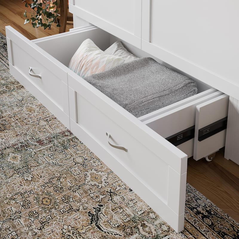 Hamilton Murphy Bed Chest with Mattress and Storage Drawer