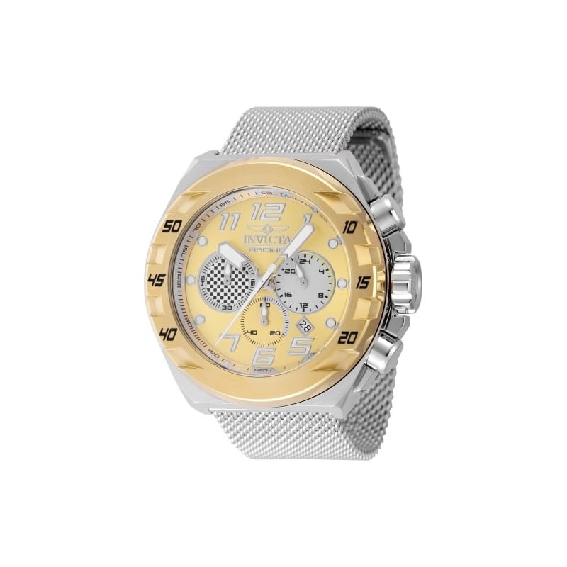 Invicta Men's 47204 Invicta Racing Quartz Chronograph Silver, Light Grey, Gold Dial Watch