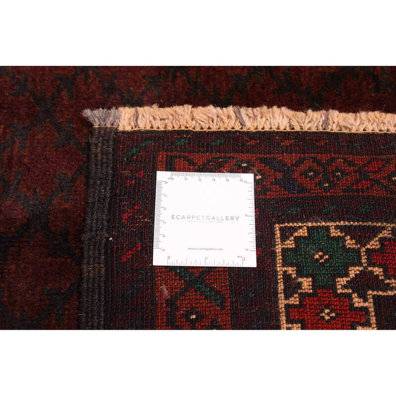 ECARPETGALLERY Hand-knotted Teimani Dark Burgundy Wool Rug - 4'0 x 6'4