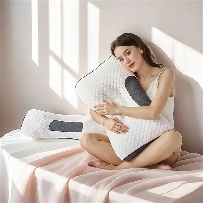 Ergonomic Pillow Contour Pillow Orthopedic Neck Traction Pillow for Shoulder Neck Pain Relief Side Sleeper - N/A