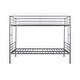 preview thumbnail 9 of 7, Metal Twin over Twin Bunk Bed with 2 Side Ladders, Sturdy Heavy-duty Metal Bedframe with Safety Guardrail, Noise Reduced Design