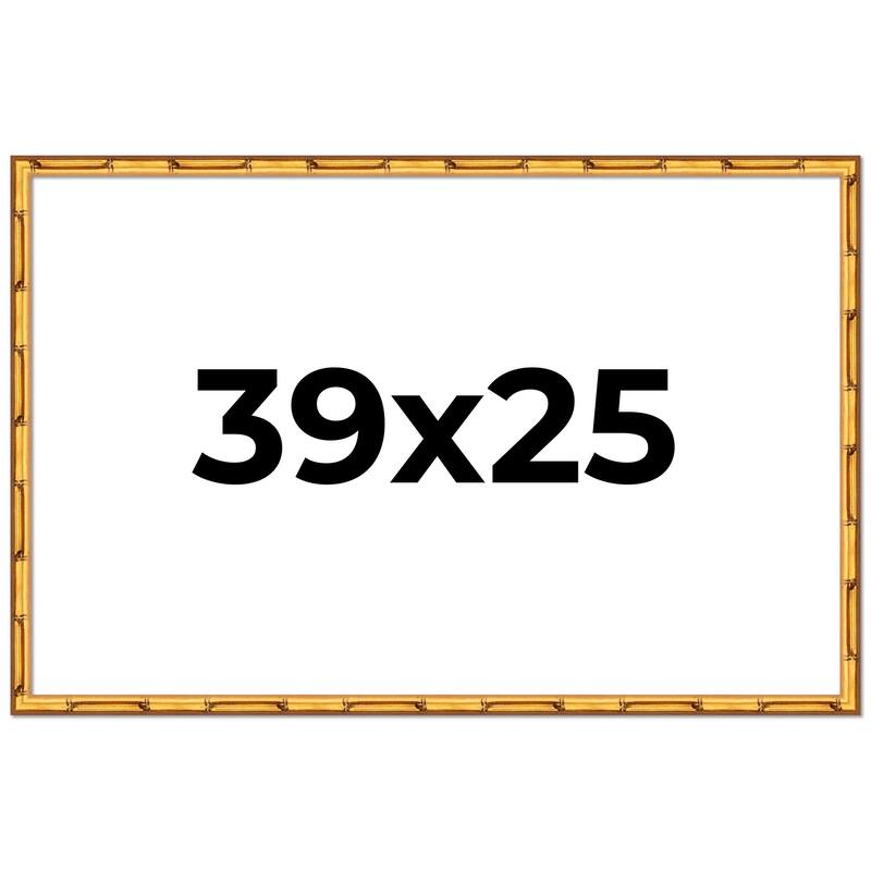 39x25 Frame Gold Bamboo Picture Frame Modern Photo Frame Includes UV Acrylic Shatter Guard Front Acid Free Foam Backing Board