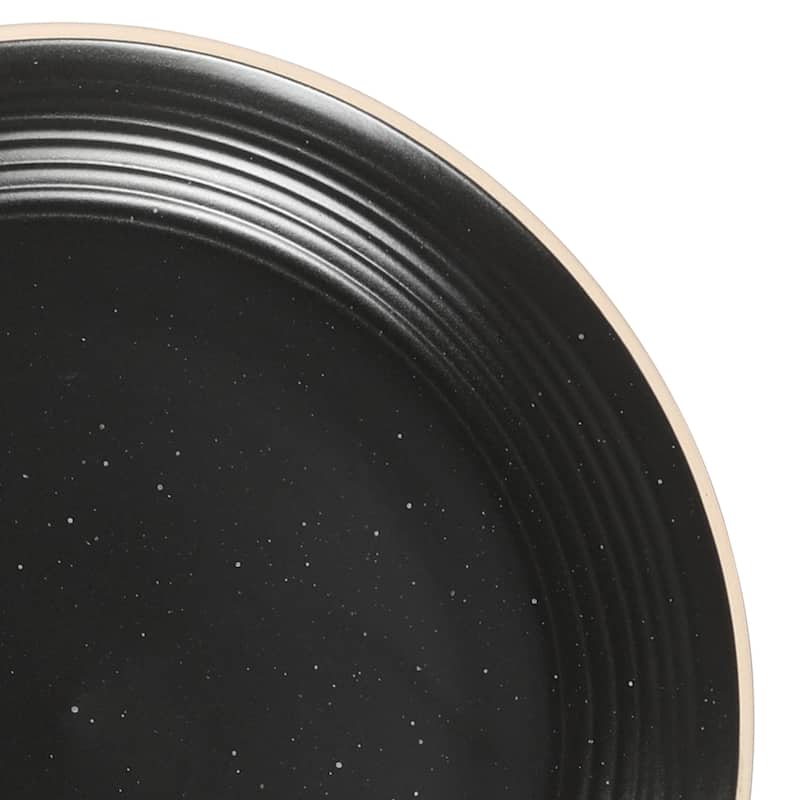 Gibson Home Dinah 16 Piece Double Bowl Stoneware Embossed Speckled Dinnerware Set