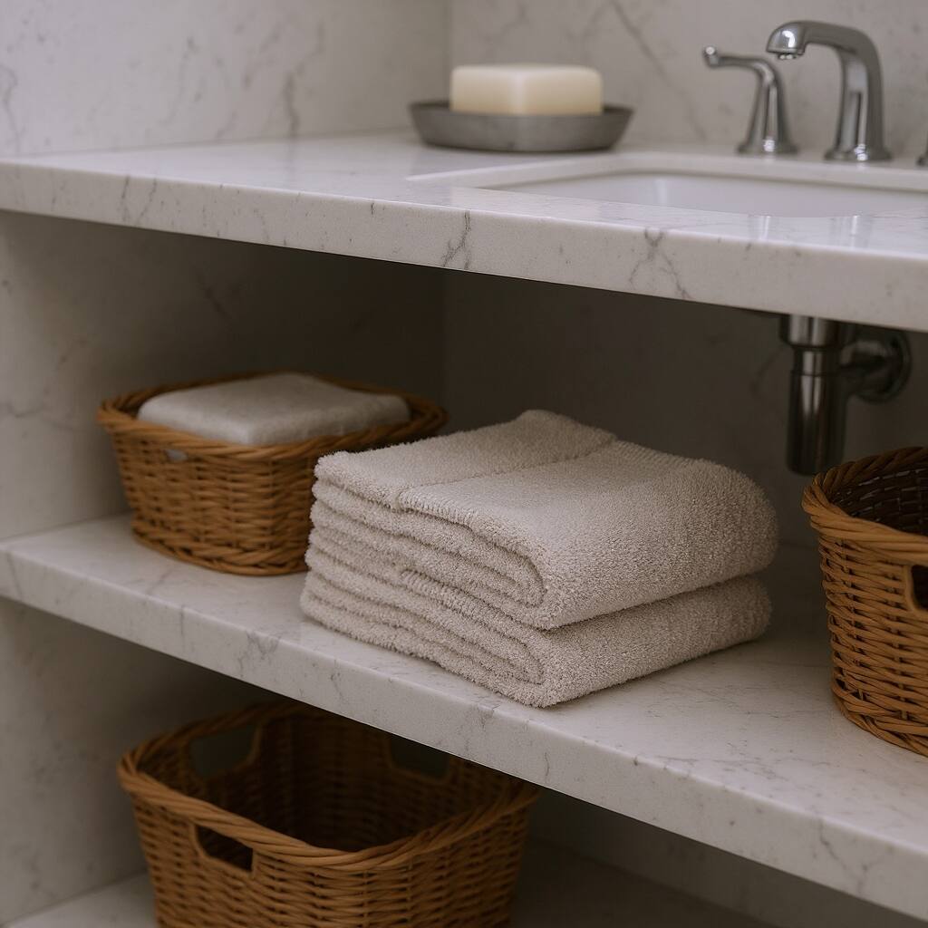 HomeRoots Set of Two Beige Cotton 13" X 13" Quick Dry Terry Cloth Washcloths - 13.00' X '13.00' X '1.00