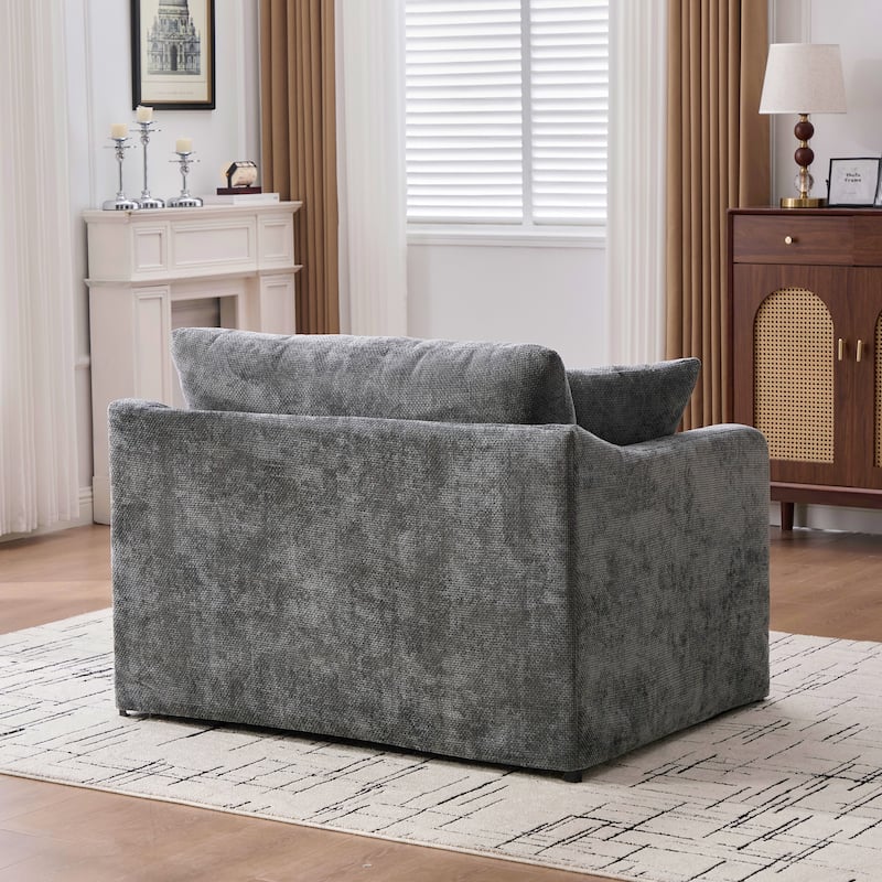 45.27" Accent Chair Armchair for Living Room, Oversized Chenille Single Sofa Chair Reading Chair Lounge Chair & Ottoman Set