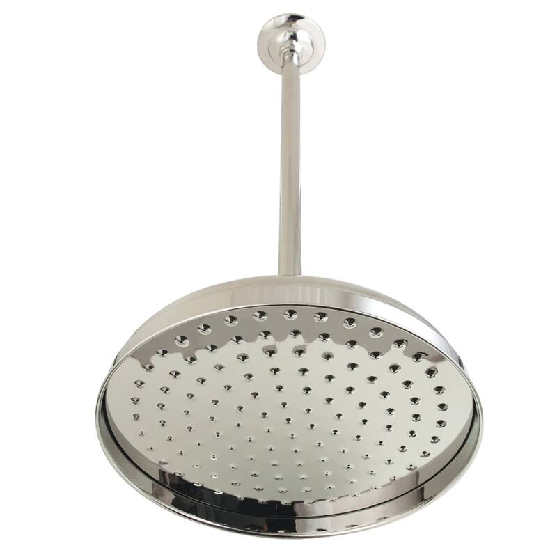 Kingston Brass Trimscape 10-Inch Showerhead with 17-Inch Ceiling Mounted Shower Arm - Polished Nickel