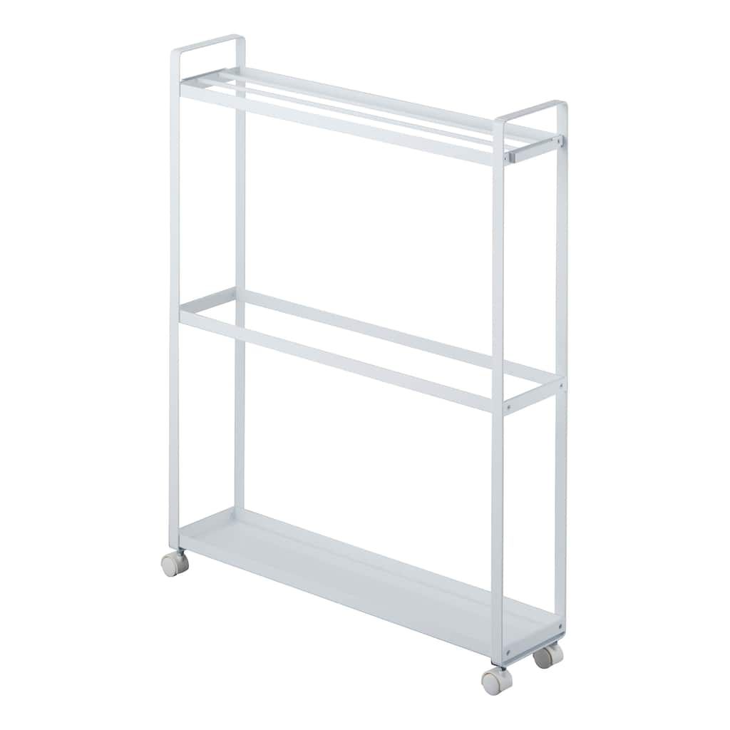 Yamazaki Home Rolling Towel Rack, Steel, Holds 4 bath towels, 1 bath mat, Holds 12.1 lbs - L 5.91 x W 26.38 x H 33.27 inches