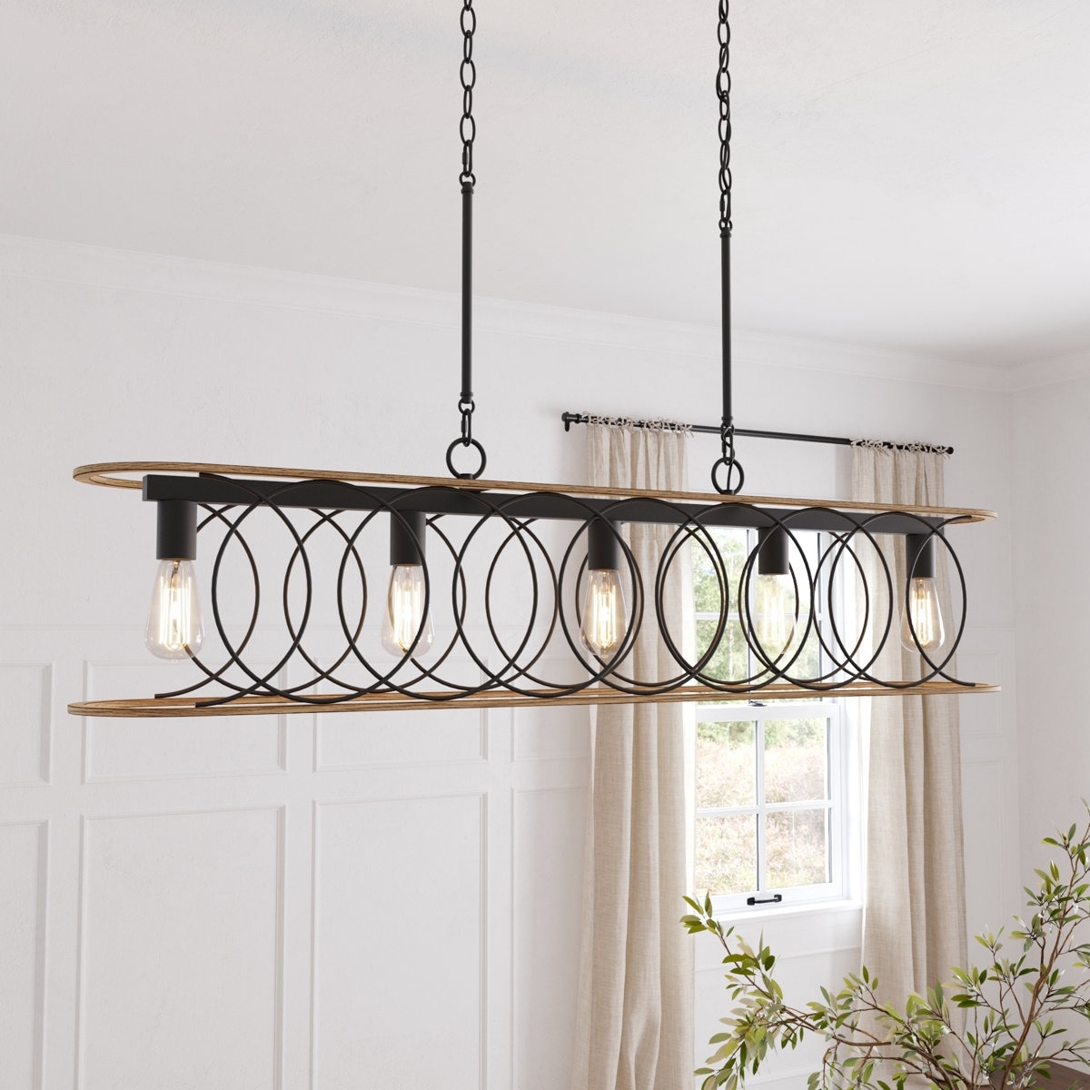 Acroma 5 - Light Kitchen Island Square / Rectangle Chandelier