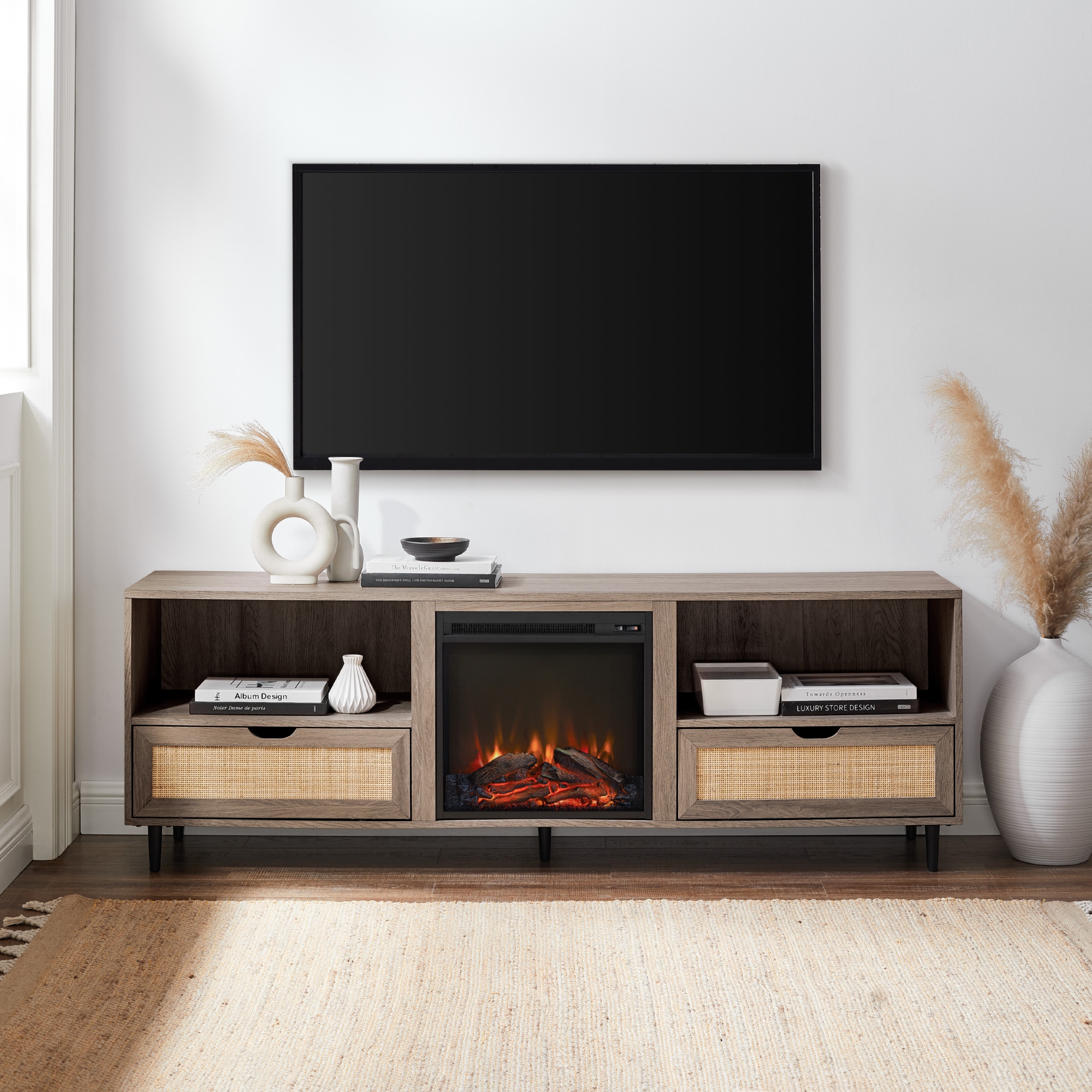 Luxury fireplace shop tv stand