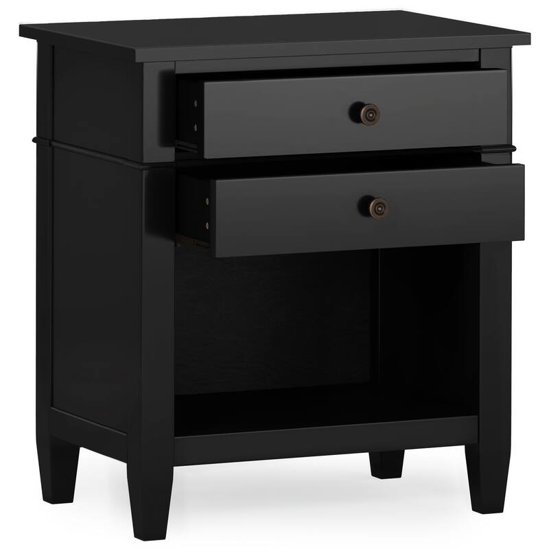 WYNDENHALL Sterling SOLID WOOD 24 inch Wide Bedside Nightstand Table