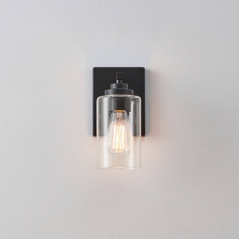 KAWOTI 9.5 Inch 1-Light Wall Sconce with Clear Glass Shade