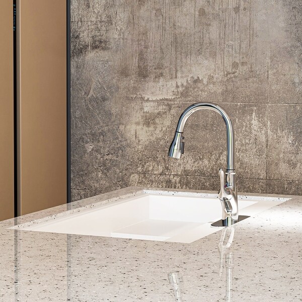 Pull Down Single Handle High Arc Deck Mounted Kitchen Faucet
