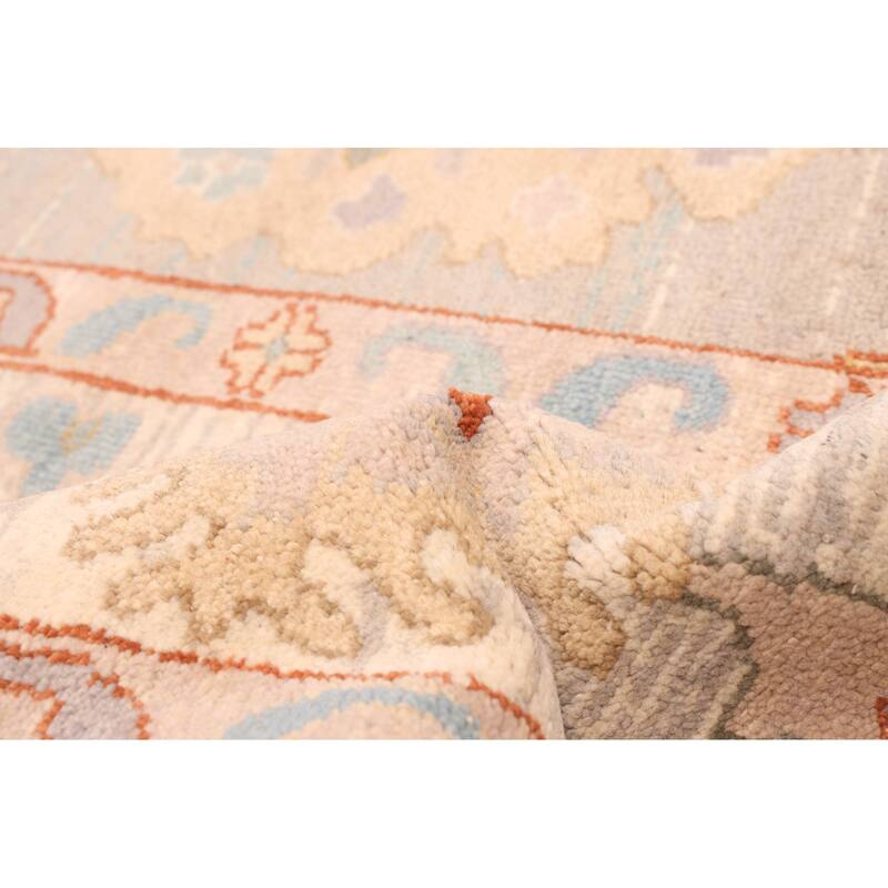 ECARPETGALLERY Hand-knotted Modern Oushak Light Grey Wool Rug - 9'10 x 13'10