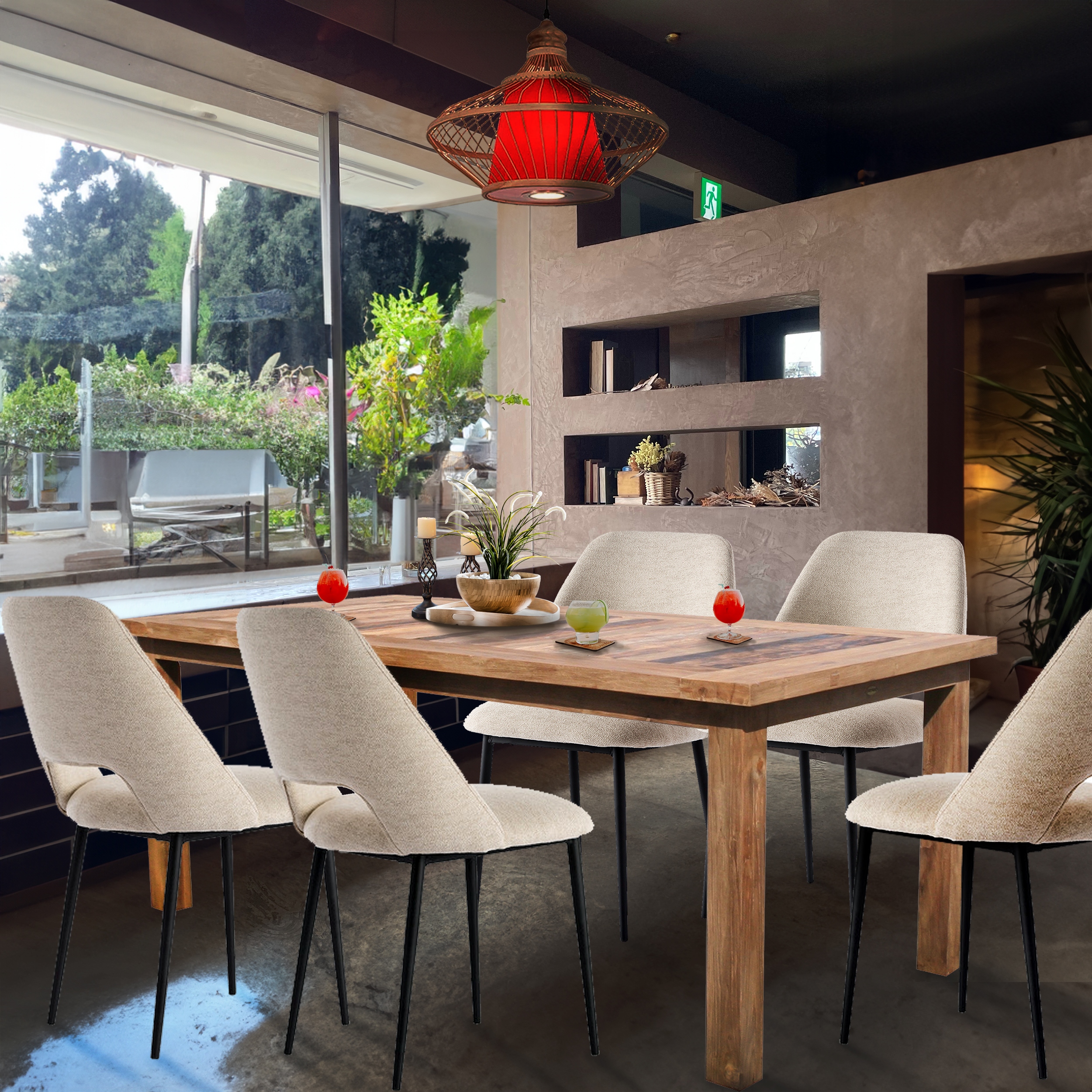 Recycled dining top table and chairs