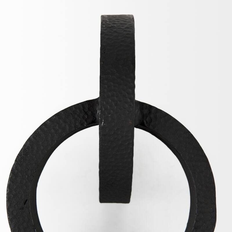 Rafiki 7.9L x 5.9W x 5.9H Two Blackened Hammered Finish Metal Conjoined Circles
